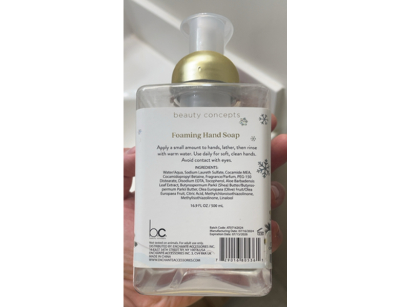 Beauty Concepts Foaming Hand Soap, Winter Forest, 16.9 fl oz/500 mL