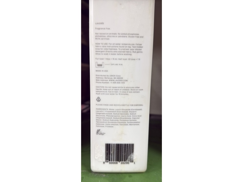 Laveree Laundry Detergent, Wind, 30.4 fl oz/900 mL