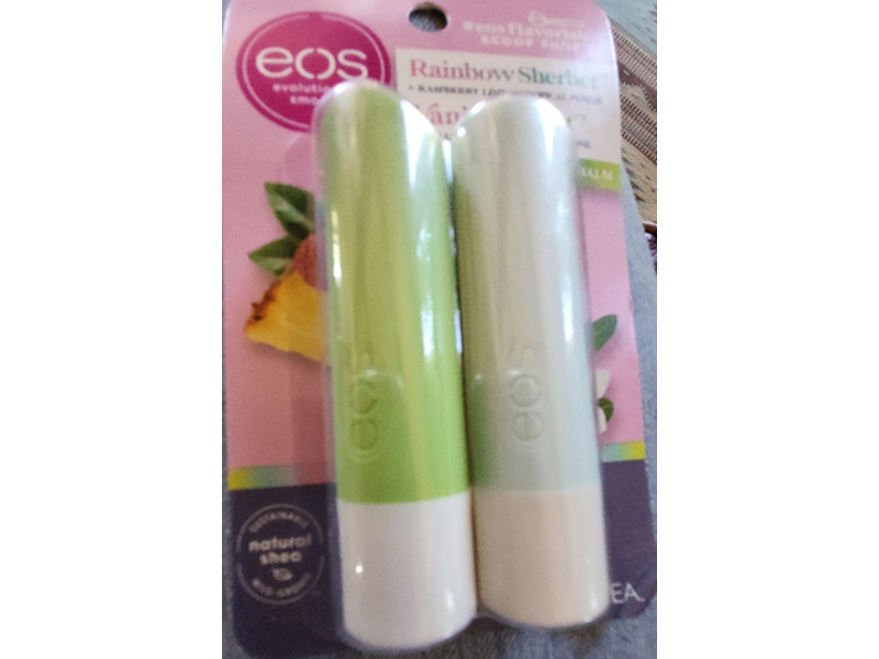 EOS Flavorlab Lip Balm, Rainbow Sherbet & Vanilla Twist, 0.14 oz/4 g, Pack Of 2