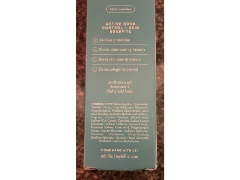 Billie Aha Deodorant, Botanic Air, 1.7 fl oz