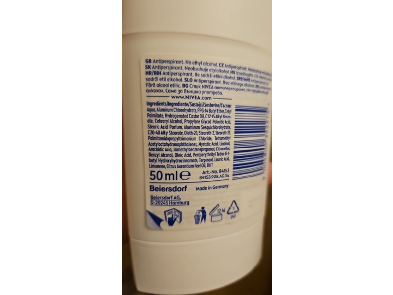 Nivea Black & White Invisible Clear 72h Anti-Perspirant, 50 mL