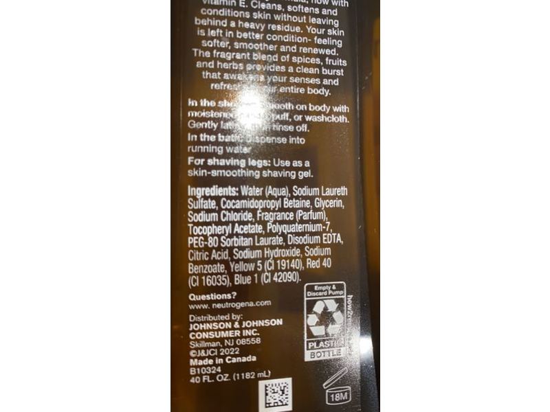 Neutrogena Refreshing Shower And Bath Gel, Rainbath + Vitamin E, Original Scent, 40 fl oz/1182 mL