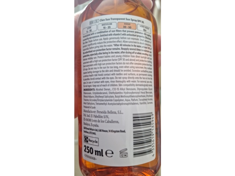 Cien Sun Sun Care Spray, SPF 30, 250 mL
