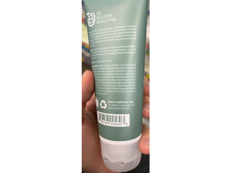 Bolden Skin Clarifying Cleanser, 3.4 fl oz/100 mL