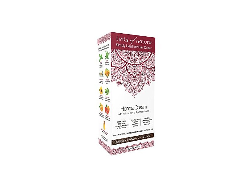 Tints of Nature Henna Cream Semi-Permanent Hair Colour, Golden Brown, 2.36 fl oz/70 mL