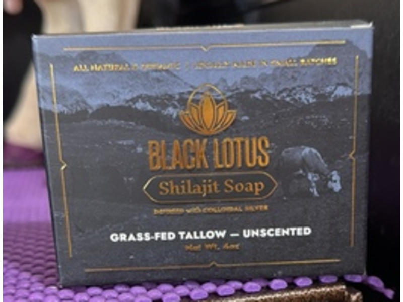 Black Lotus Shilajit Soap, Grass-Fed Tallow - Unscented, 4 oz