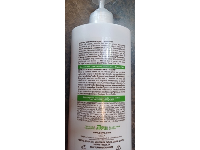 Lacoupe Orgnx Nourishing Conditioner, Coconut & Macadamia Oil, 33.8 fl oz/1 L