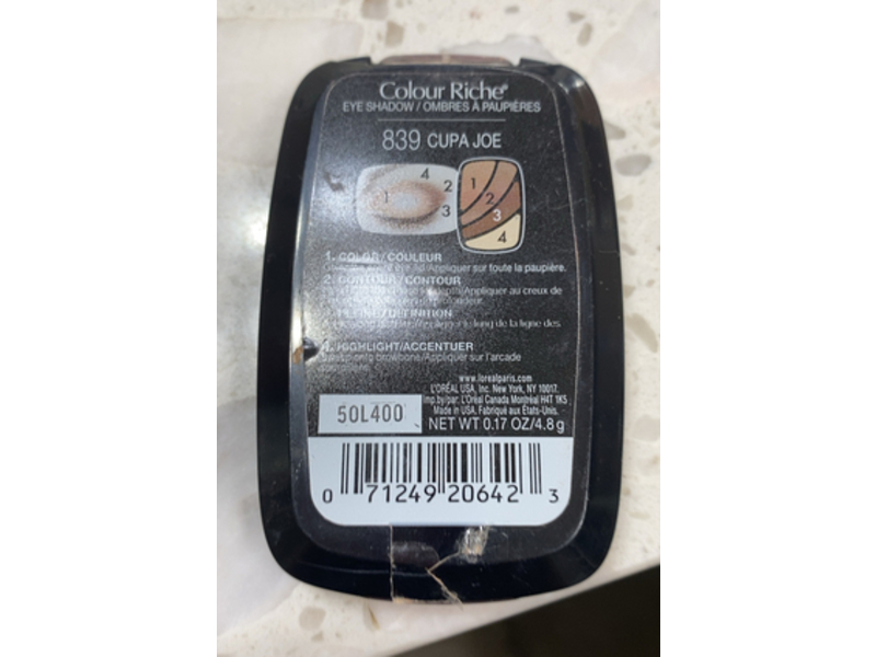 L'Oreal Paris Eyeshadow, 839 Cupa Joe, 0.17 oz/4.8 g