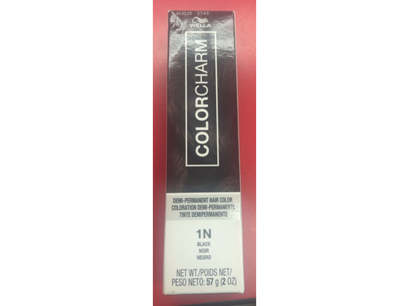 Wella ColorCharm Demi-Permanent Hair Color, 1N Black Noir, 2 oz/57 g