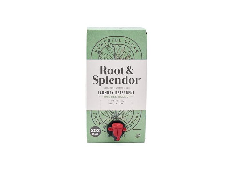 Root & Splendor Ultra Concentrated Liquid Laundry Detergent, Humble Blend Frankincense Basil & Lime, 202 Loads, 101.44 fl oz/3 L