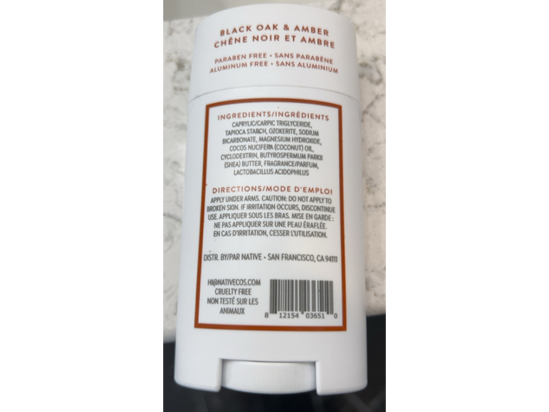 Native Deodorant, Black Oak & Amber, 2.65 oz