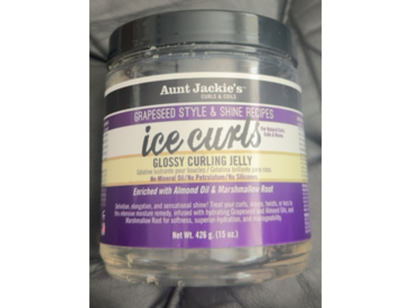 Aunt Jackie's Ice Curls Glossy Curling Jelly, Grapeseed Style & Shine Recipes, 15 oz/426 g