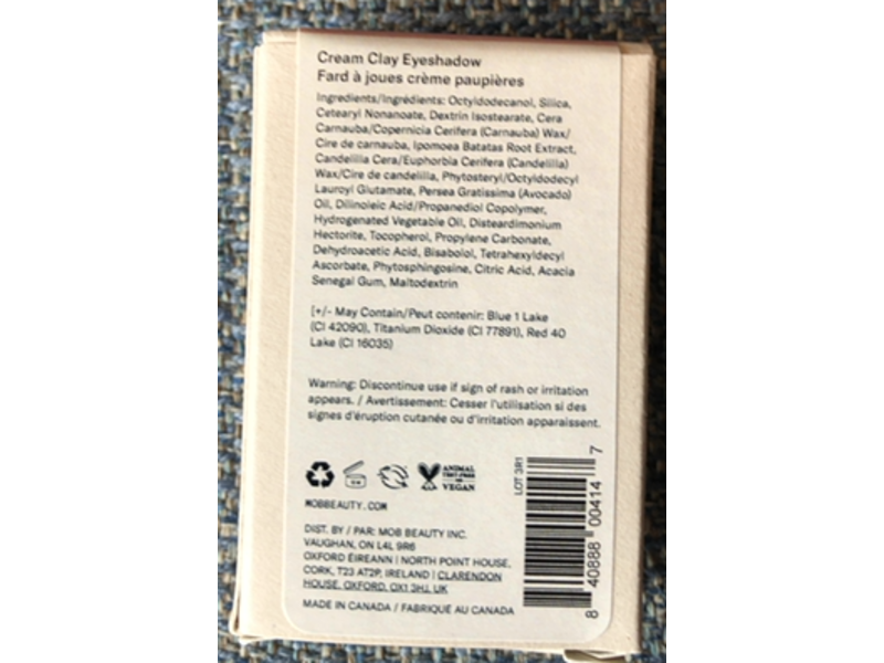 Mob Beauty Cream Clay Eyeshadow, M125, 0.05 oz/1.6 g