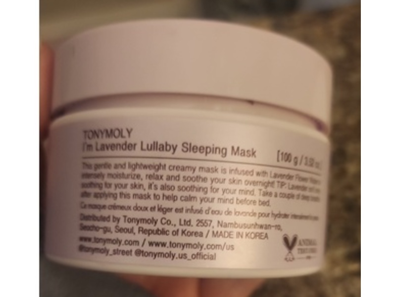 Tonymoly I'm Lavender Lullaby Sleeping Mask, 3.52 fl oz/100 g