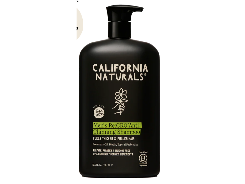California Naturals Men's Regro Anti Thinning Shampoo, Rosemary Oil, 16.5 fl oz/487 mL