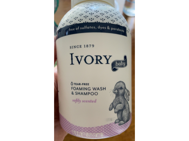 Ivory Baby Foam Wash & Shampoo, Softly Scented, 16.9 fl oz/500 mL