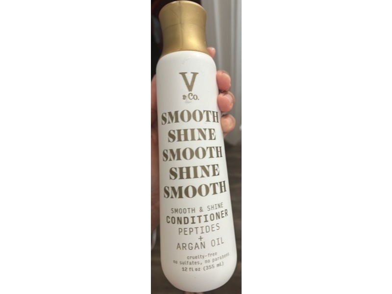 V&Co Smooth & Shine Conditioner, Peptides+Argan Oil, 12 fl oz/355 mL
