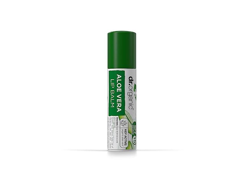 Dr. Organic Lip Balm, Aloe Vera, SPF 15, 5.7 mL
