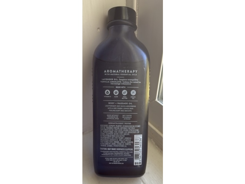 Bath & Body Works Aromatherapy Body + Massage Oil, Lavender + Vanilla, 4 fl oz/118 mL