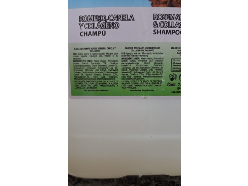 Sabelle Cosmetics Shampoo, Rosemary, Cinnamon & Collagen, 10.6 L