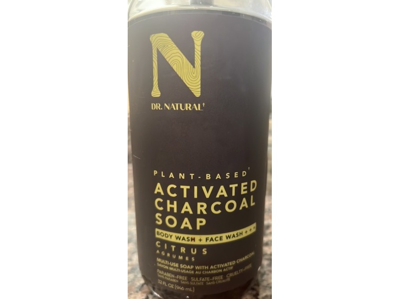 Dr. Natural Activated Charcoal Multi-Purpose Liquid Soap, Citrus, 32 fl oz/946 mL