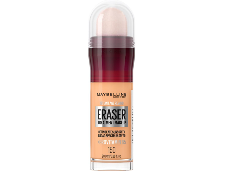 Maybelline New York Instant Age Rewind Eraser Treatment Makeup, 150 Classic Ivory, SPF 20, 0.68 fl oz/20 mL