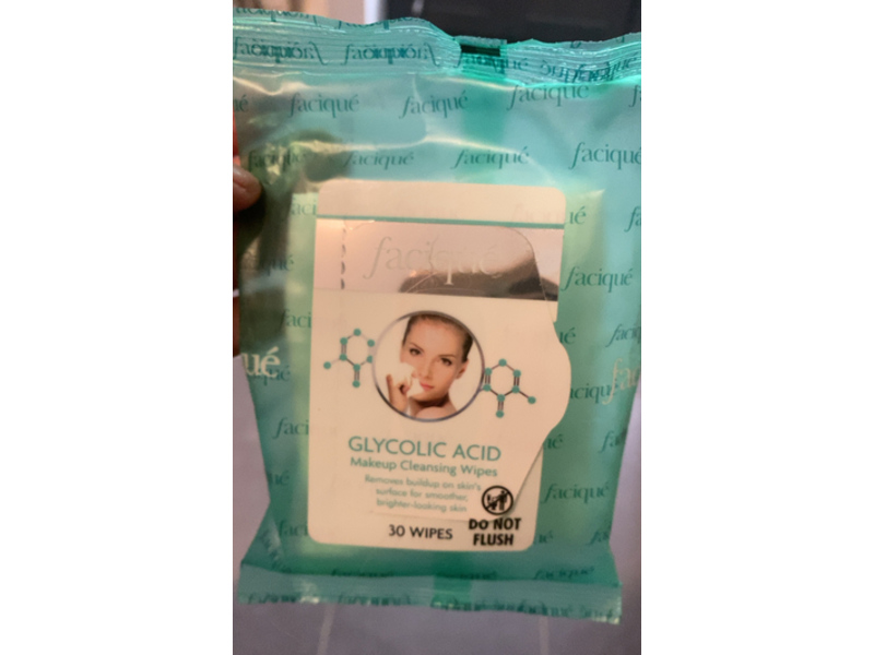 Facique Makeup Cleansing Wipes, Glycolic Acid, 30 Count