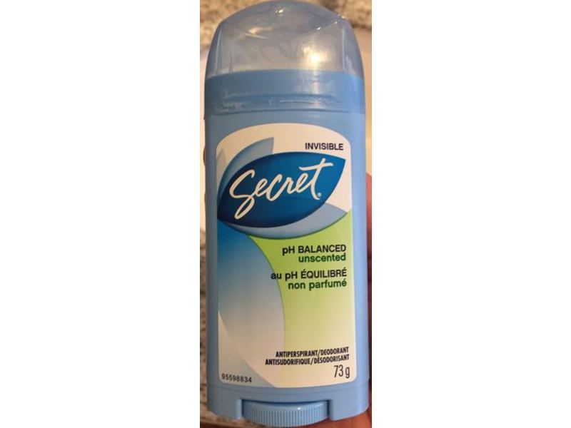 Secret Invisible Ph Balanced Antiperspirant, Unscented, 73 g