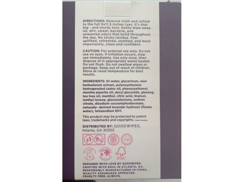 Good Wipes Body Wipes, Lavender, 10 Wipes