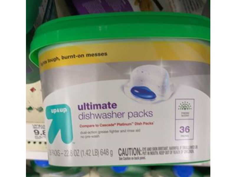 Up & Up Ultimate Dishwasher Packs, Fresh Scent, 22.8 oz/648 g, 36 Packs