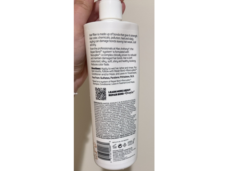 Marc Anthony Daily Care Shampoo,Repair Bond + Rescuplex, 16 fl oz/473 mL