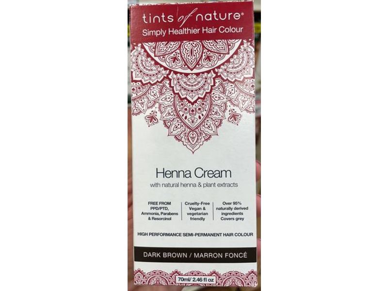 Tints Of Nature Henna Cream, Dark Brown, 2.46 fl oz/70 mL