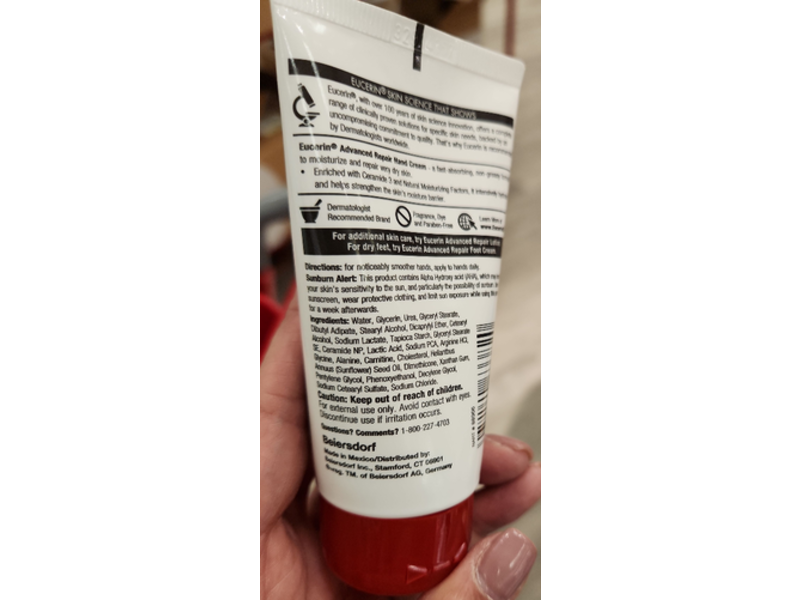 Eucerin Advanced Repair Hand Cream, 2.7 oz/78 g