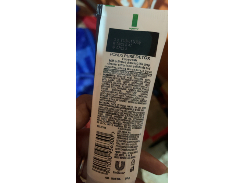 Ponds Pure Detox Facewash, Activated Charcoal, 50 g