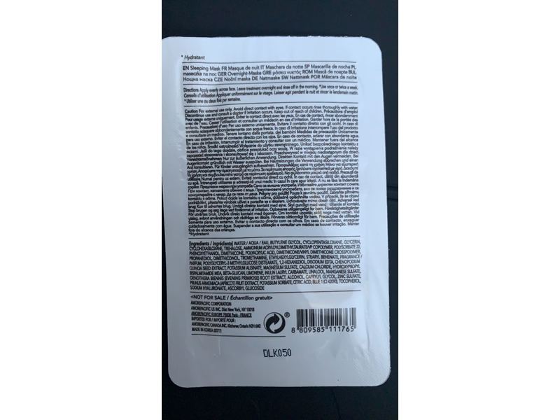 Laneige Water Sleeping Mask, Moisturizing, 0.1 fl oz/4 mL