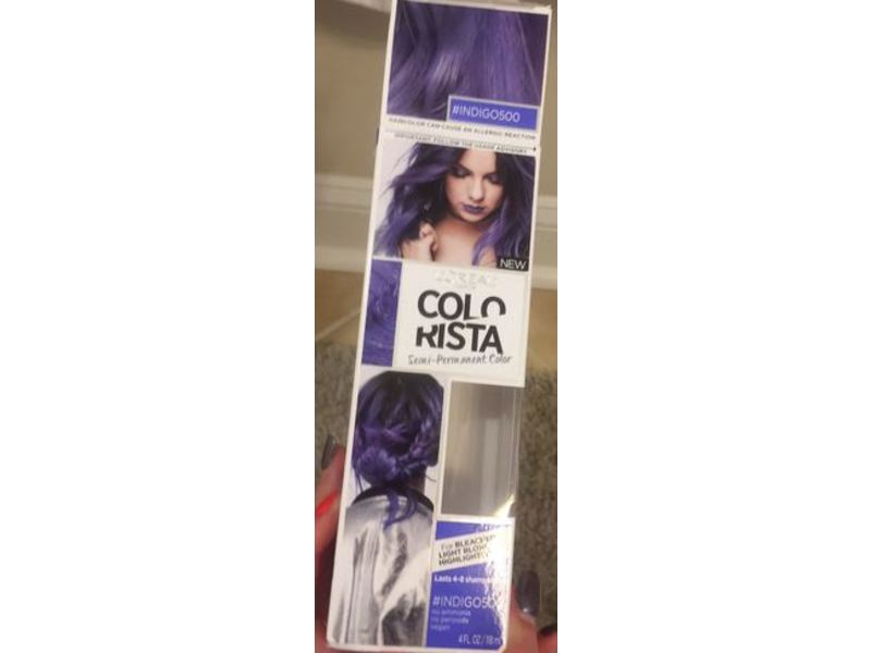 L'Oreal Paris Colorista Semi-Permanent Color, Indigo 500, 4 fl oz/118 mL