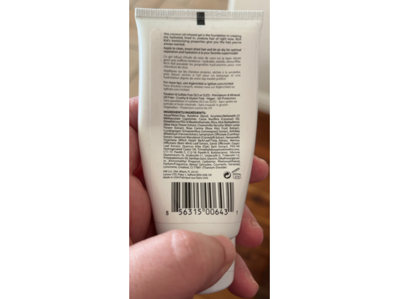 Igk Rich Kid Hair Gel, Coconut Oil, 1.7 fl oz/50 mL
