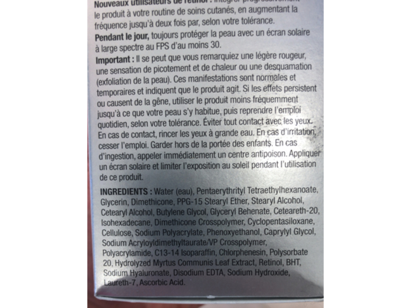 Neutrogena Rapid Wrinkle Repair Retinol Face Moisturizer Cream, 1.7 oz/48 g