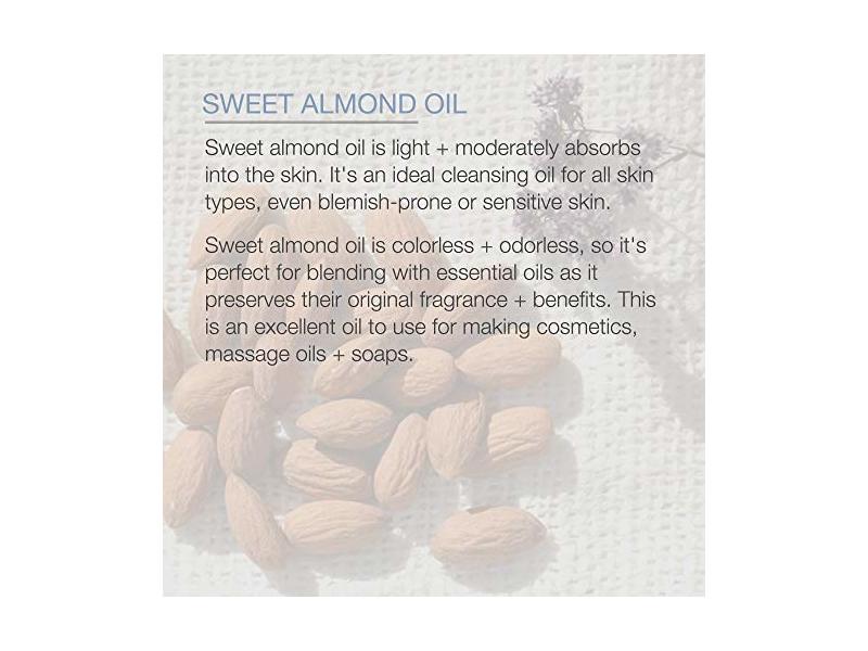 Pure Body Naturals Sweet Almond Oil, 4 fl oz/118 mL