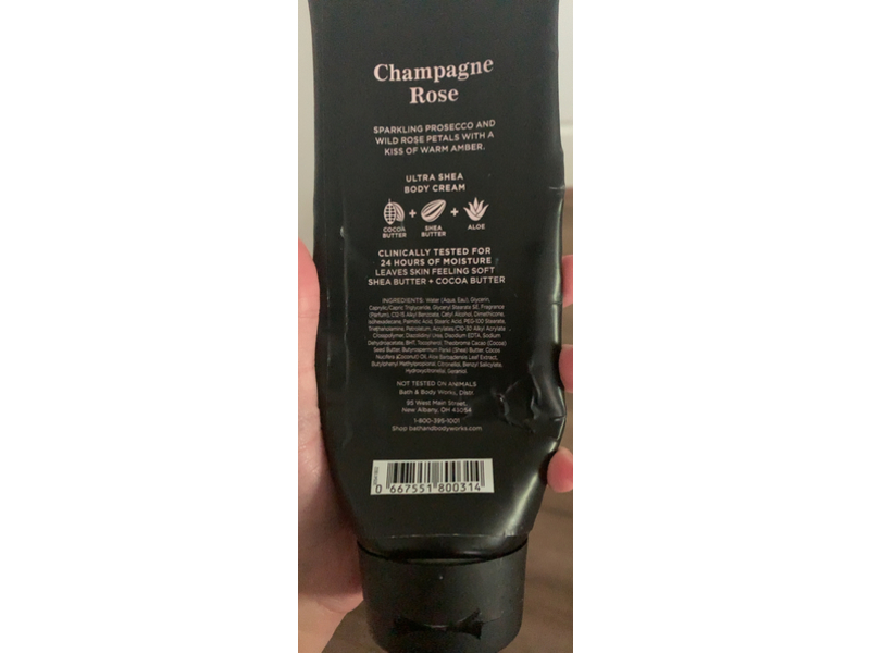 Bath & Body Works Champagne Rose Body Cream, 8 oz/226 g