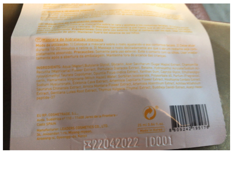 Leaders Insolution Intense Hydrating Mask, Daily Wonders, 0.84 fl oz/25 mL