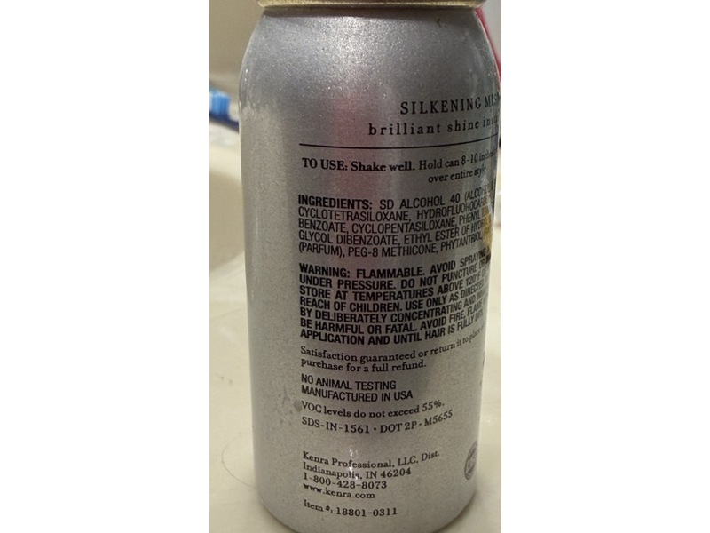 Kenra Professional Silkening Mist, Platinum, 1.5 fl oz/42.5 g