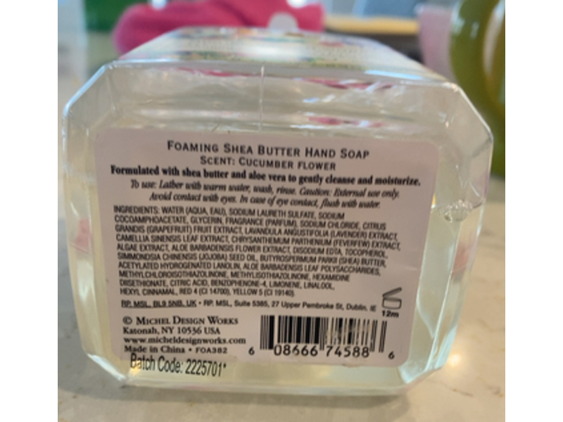 Michel Design Works By Stonewall Kitchen Foaming Hand Soap, Bunny Meadow, 17.8 fl oz/530 mL