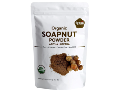 Iyasa Holistics Organic Soapnut Powder, Aritha & Reetha, 8 oz/227 g