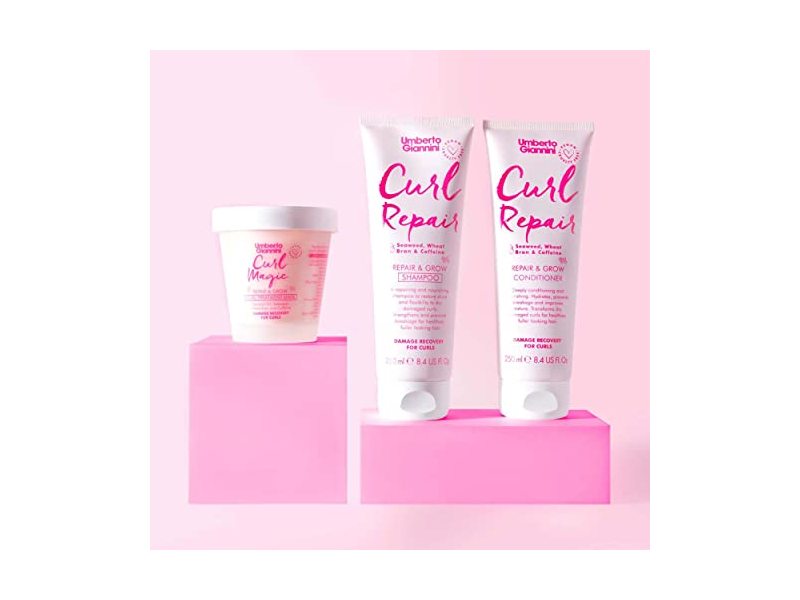 Umberto Giannini Curl Repair Conditioner, Seaweed, Wheat Bran & Caffeine, 8.4 fl oz/250 mL