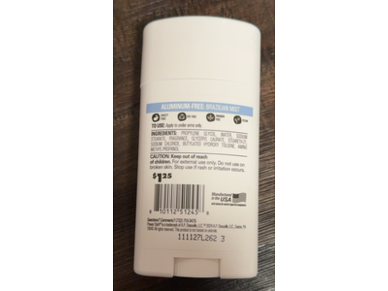 Power Stick for Her Aluminum-Free Deodorant, Brazilian Mist, 2.25 oz/64 g