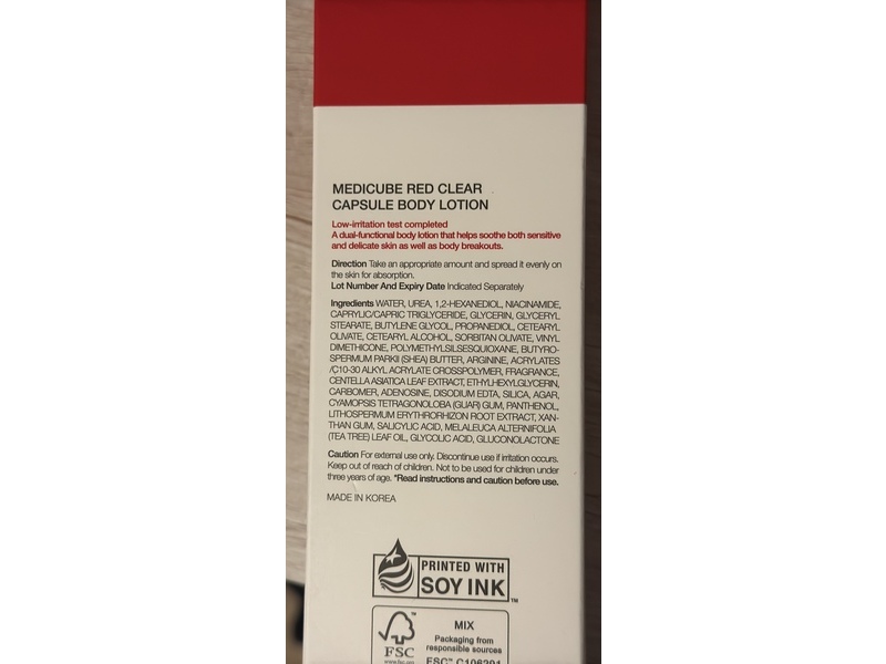 Medicube Red Clear Capsule Body Lotion, Niacinamide + Urea, 7.77 fl oz/230 mL