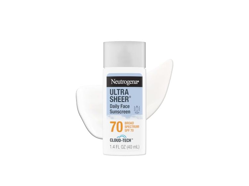 Neutrogena Ultra Sheer Daily Face Sunscreen, SPF 70, 1.4 fl oz/40 mL