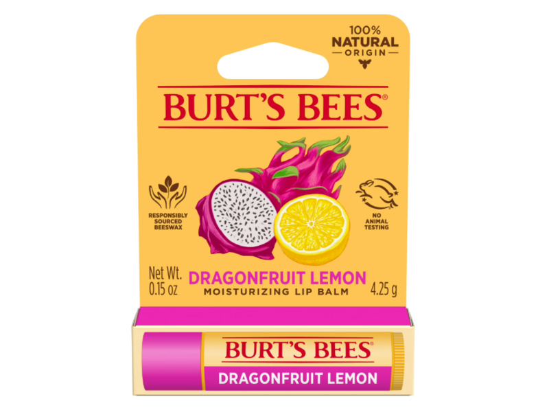 Burt's Bees Moisturizing Lip Balm, Dragonfruit Lemon, 0.15 oz/4.25g