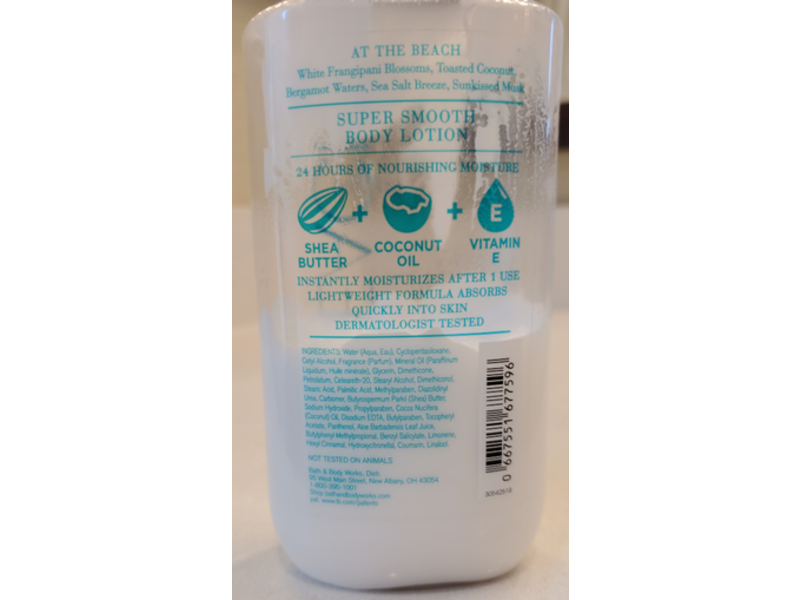 Bath & Body Works At The Beach Body Lotion, Shea Butter + Vitamin E, 8 fl oz/236 mL